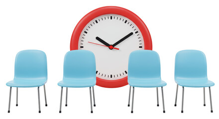 Isolated Waiting Room with Clock