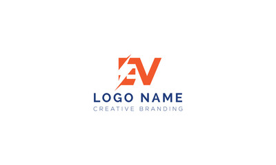 Minimalist EV Logo for Branding and Identity.