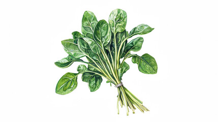 Obraz premium a drawing of a green plant of spinach on a transparent background, PNG image, PNG file, Generative art.