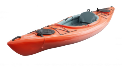 Kayak Floating on Serene Lake Realistic Style Transparent Background