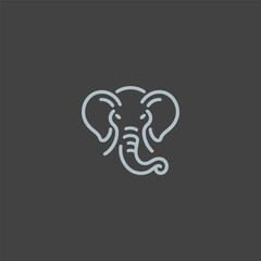 Elephant Line Art Logo – Calm and wise elephant in minimalist line art style.