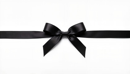 Elegant black ribbon bow on white background, simplicity and beauty