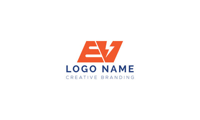 Minimalist EV Logo for Branding and Identity.