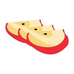 apple slice vector illustration