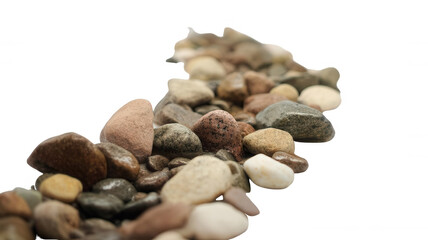Realistic Small Stream with Rocks and Pebbles Transparent Background