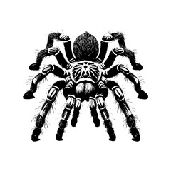Obraz premium Black and white illustration of a detailed spider, emphasizing realism and texture.