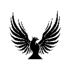 Obraz premium Stylized silhouette of a phoenix with elaborate wings