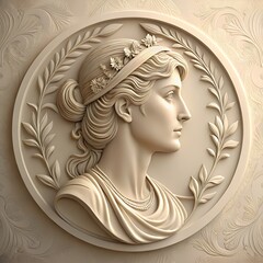 AI generated illustration elegant bas relief made generative AI technology