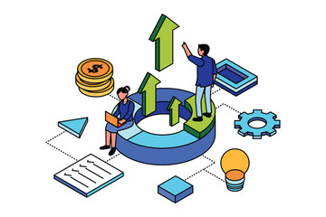 Business Marketing Idea Concept Isometric