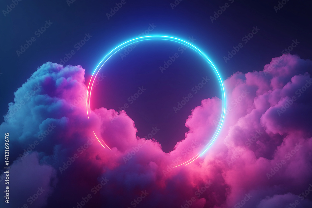 Poster abstract futuristic tech-inspired background with vivid lighting effects ai generative technology