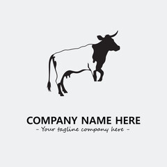 Cow illustration black and white for logo company vector image
