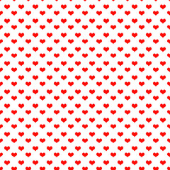 Seamless pattern of Red Heart on Transparent Backdrop, PNG File