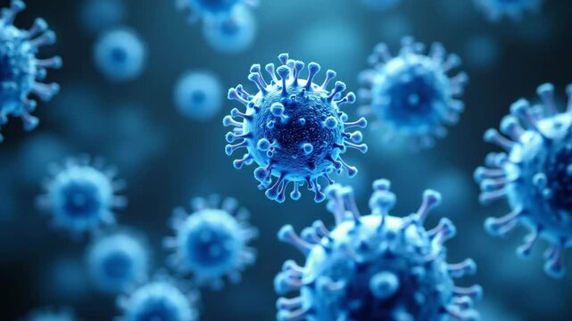 Abstract Representation of Microorganisms Against Dark Background