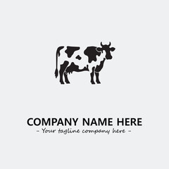 Cow illustration black and white for logo company vector image
