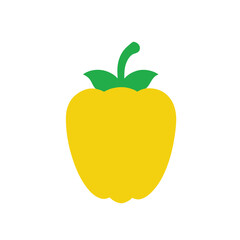 yellow pepper capsicum isolated on vector icon on white background