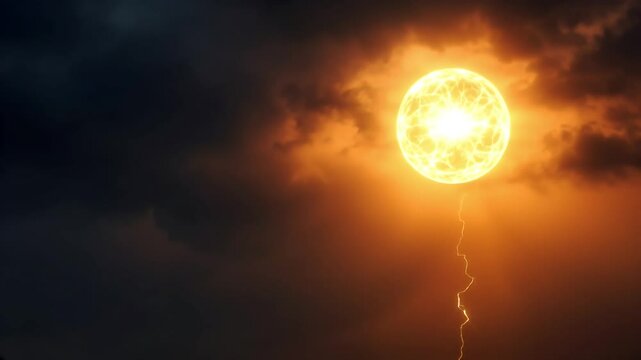 Fiery image resembling a volcanic eruption or solar flare, symbolizing raw power, destruction, and natural intensity. Ideal for energy sector branding, action campaigns, or climate discussion visuals.