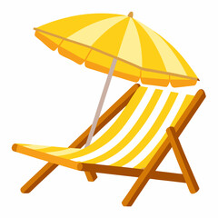 beach chair and umbrella