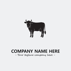 Cow illustration black and white for logo company vector image
