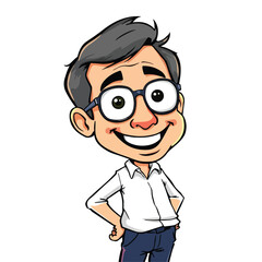 Fototapeta premium cartoon businessman with glasses