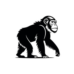 gorilla silhouette logo vector line art logo design