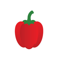 red pepper or capsicum isolated vector icon on white background