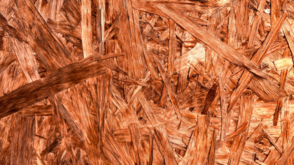 The texture of the OSB material, the recycled pressed wood chips, the texture of plywood. close up