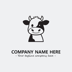 Cow illustration black and white for logo company vector image
