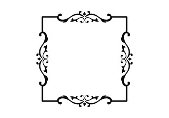vintage frames. Set of Decorative borders set, floral ornament, Vector antique decor 