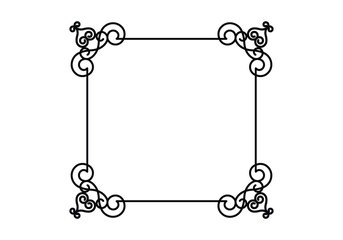 vintage frames. Set of Decorative borders set, floral ornament, Vector antique decor 