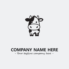 Cow illustration black and white for logo company vector image
