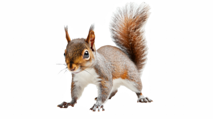 a photo of a squirrel on a transparent background, PNG image, PNG file, Generative art.