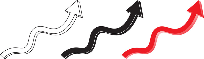 growing up arrow icon set