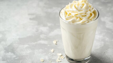 Creamy Vanilla Milkshake with Whipped Cream