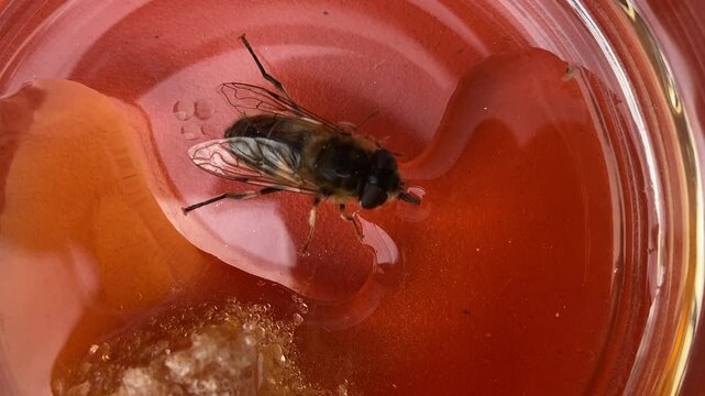 bee drinking sugar water thirsty exhausted tired 