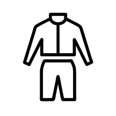 tracksuit fashion activewear casual apparel clothing - flat stroke icon for apps and websites
