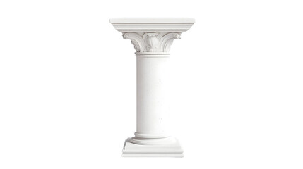 Elegant White Rectangular Pedestal on White Background for Display