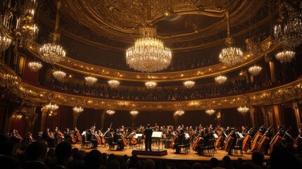 Orchestra Concert in a Golden Hall
