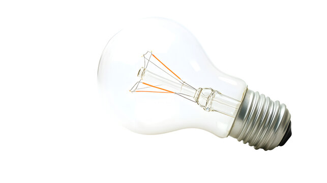 Close-up Light Bulb on White Background Isolated - Professional Stock Photo