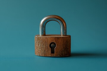 Padlock on Teal Background