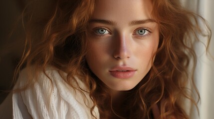 Fototapeta premium Captivating Heterochromia: Close-Up Editorial. Luxury Magazine. Diverse Beauty