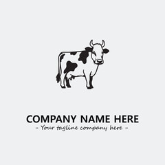 Cow illustration black and white for logo company vector image
