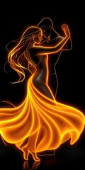 "Eternal Glow: Dance of Fire and Passion"