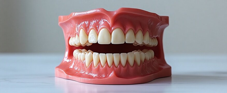 Dental model of human jaw with teeth