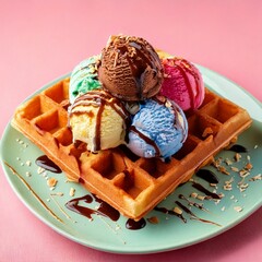 Ice Cream on Waffle