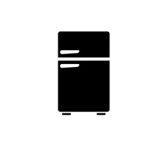 Fridge Refrigerator, Freezer Cold, Cooler Solid Flat Vector Icon Isolated on White Background.