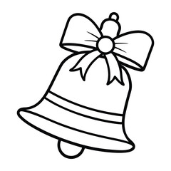 Christmas Bell Decoration Outline Drawing Illustrating Festive Holiday Themes