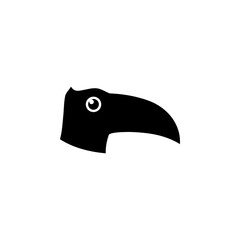 Dodo Bird Silhouette, Parrot Cockatoo Solid Flat Vector Icon Isolated on White Background. © Volodymyr