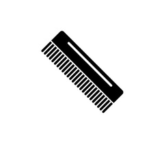 Barbershop Comb, Hairdresser Hairbrush Solid Flat Vector Icon Isolated on White Background.