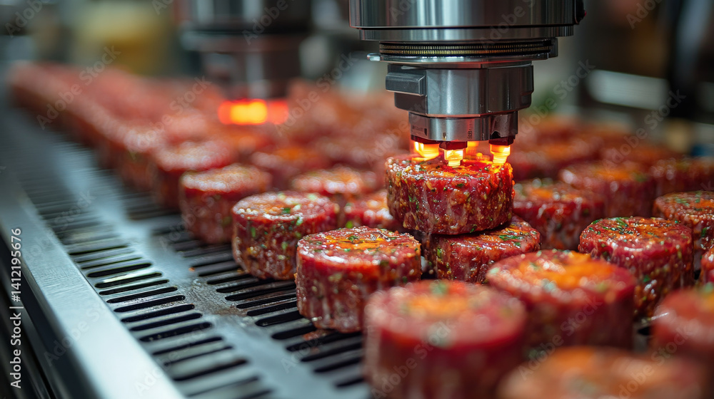 Fototapete plant based meat alternatives are being developed in high tech food lab, showcasing innovation in su