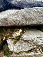 Texture of old stone brick wall in city